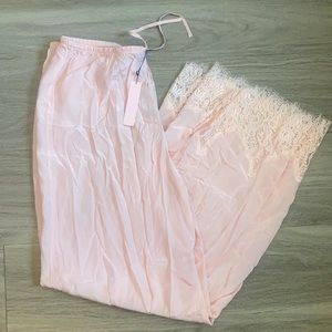 Pinky Silky Victoria’s Secret Pajama Pants w/ Lace
